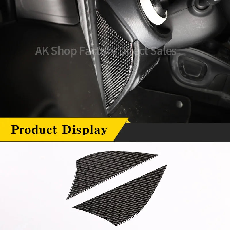 For Mercedes Benz Smart 453 2016-2021 Real Carbon Fiber Car Door Buffer Scratch Pad Panel Cover Sticker Car Interior Accessories