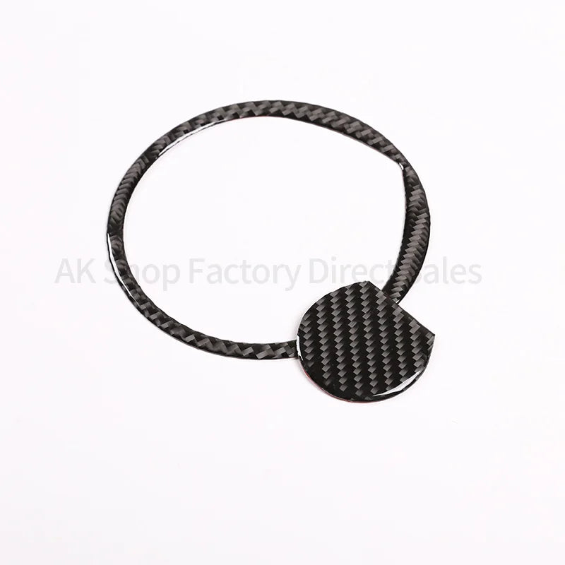For Mercedes Benz Smart 453 2016-2021 Real Carbon Fiber Car Front Logo Circle Panel Cover Decorative Sticker Car Accessories