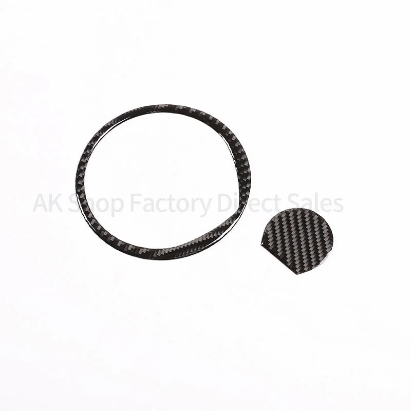 For Mercedes Benz Smart 453 2016-2021 Real Carbon Fiber Car Front Logo Circle Panel Cover Decorative Sticker Car Accessories