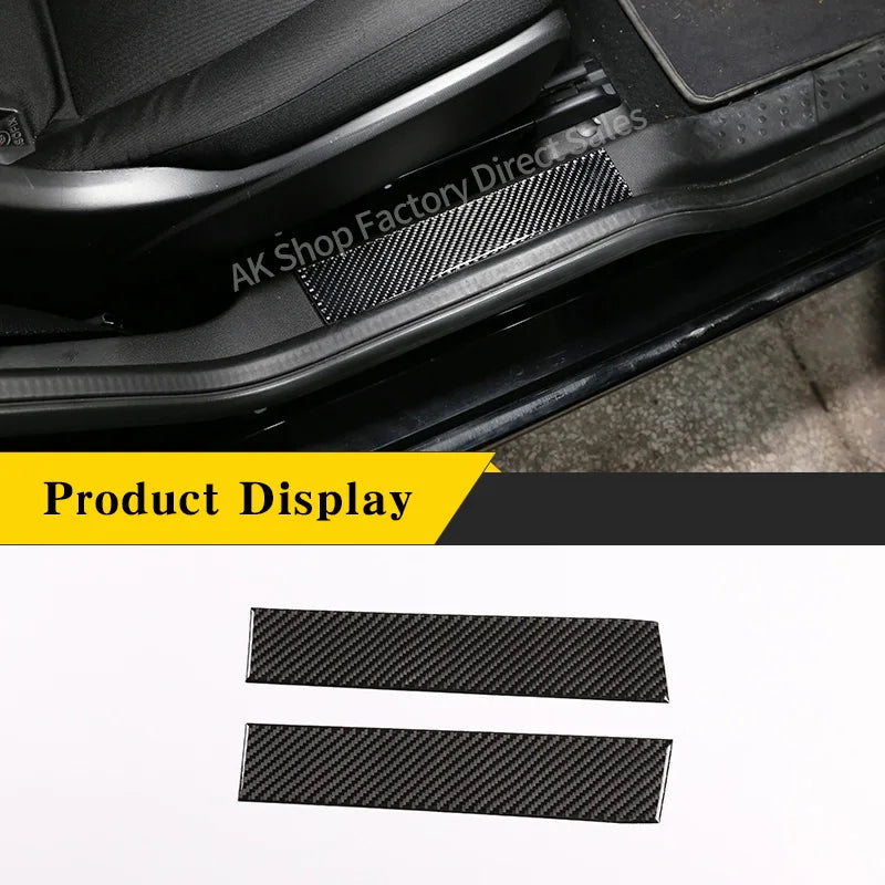 For Mercedes Benz Smart 2016-2021 Real Carbon Fiber Car Built-in Welcome Door Sill Scratch Panel Cover Sticker Car Accessories