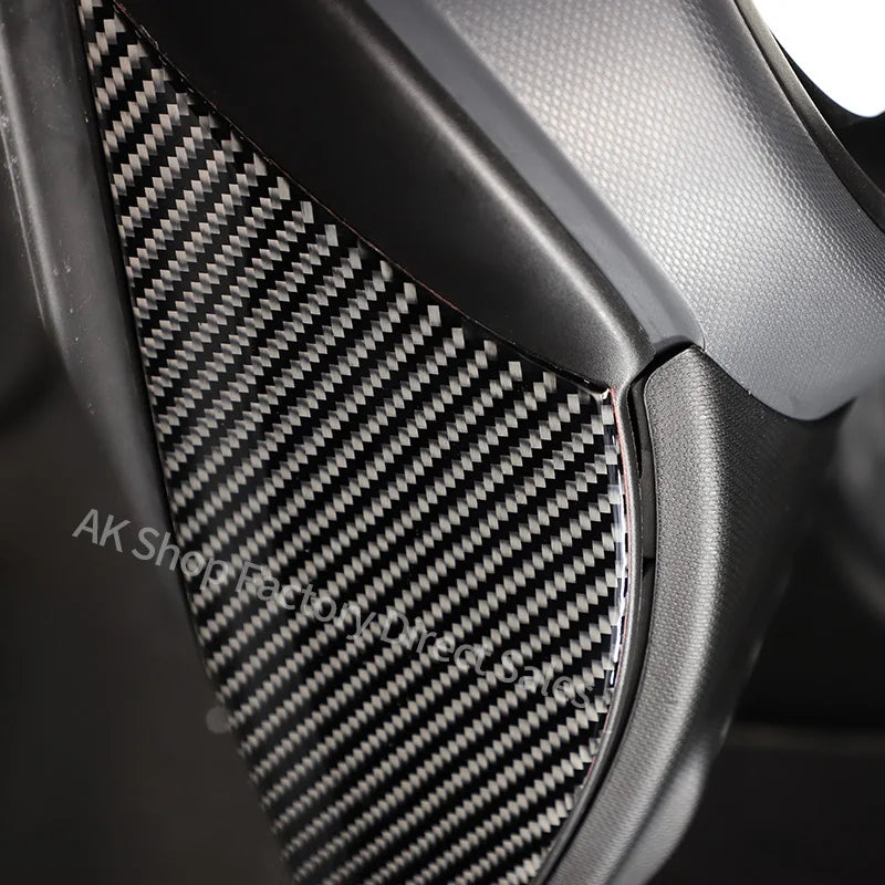 For Mercedes Benz Smart 453 2016-2021 Real Carbon Fiber Car Door Buffer Scratch Pad Panel Cover Sticker Car Interior Accessories