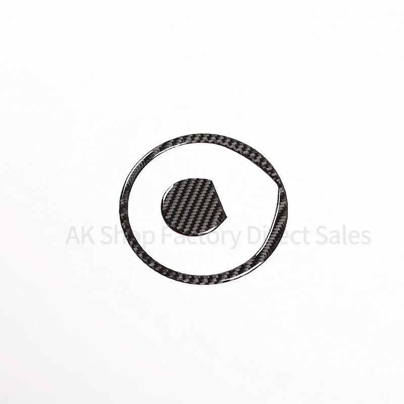 For Mercedes Benz Smart 453 2016-2021 Real Carbon Fiber Car Front Logo Circle Panel Cover Decorative Sticker Car Accessories